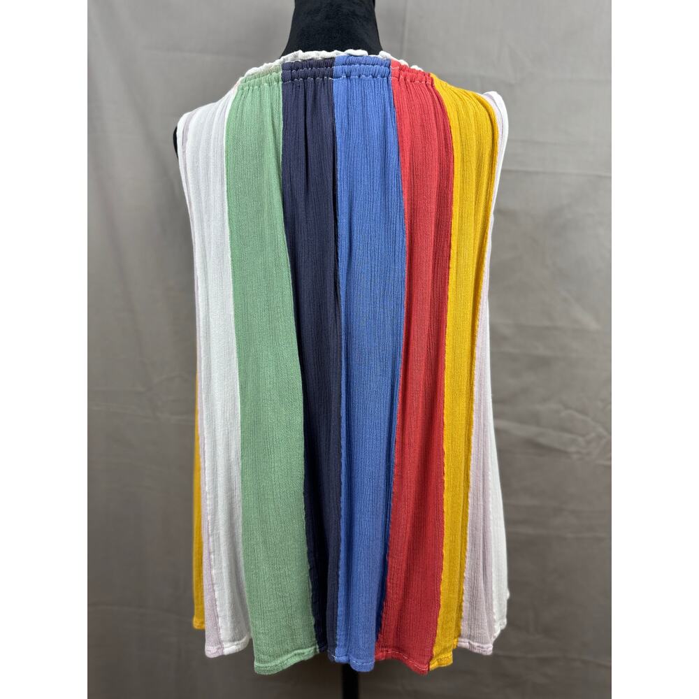 Women's Banjara Multicolored Bohemian Sleeveless Shirt, Size M - Picture 3 of 7